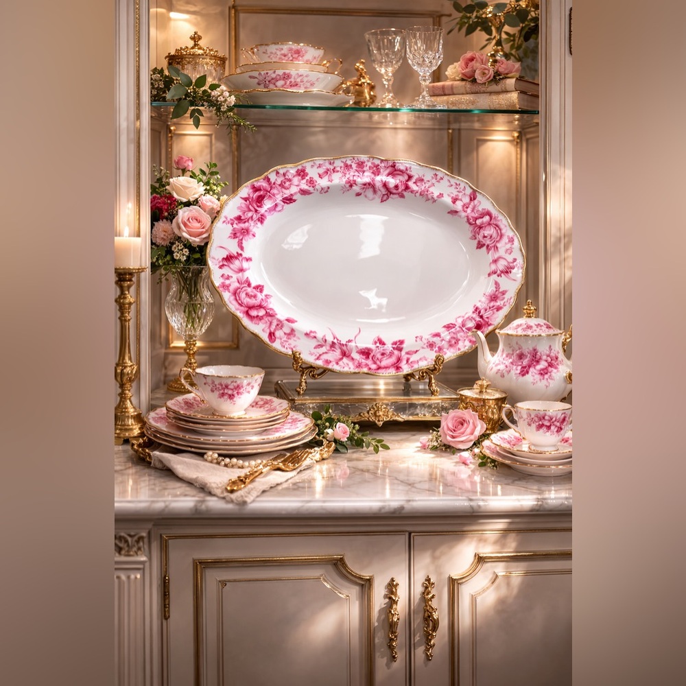 Royal Albert “Paradise” Oval Serving Platter – 13.5” Bone China, England